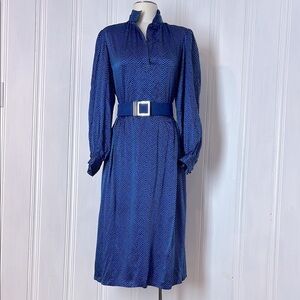 💙 Vintage Francesca de Damon for Starington Silk Dress – Size 12